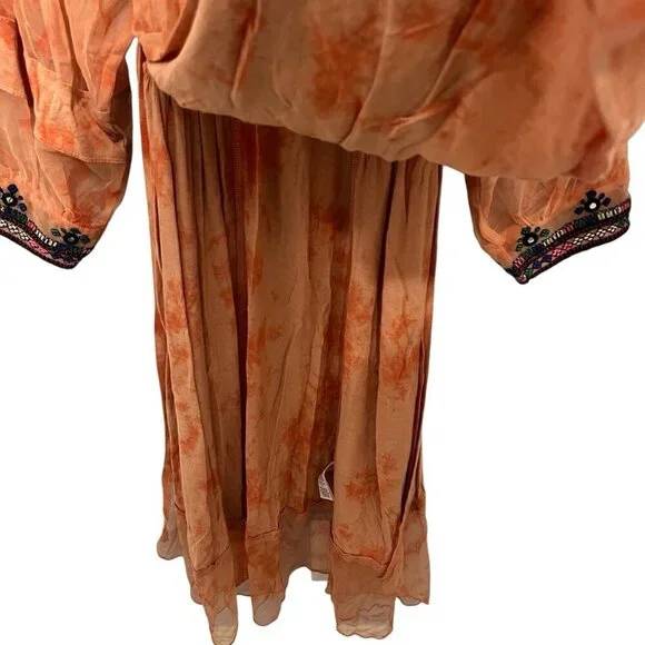 Free People Market Place Embroidered Maxi Top S Boho Festival - Picture 13 of 16